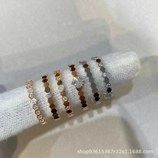 閨蜜戒指 戒指情侶 男生戒指 情侶戒指 戒指女生 戒指 高版本蜂巢戒指菱格紋蜂窩蜂巢滿鑽戒指CNC精工玫瑰金情侶對戒女