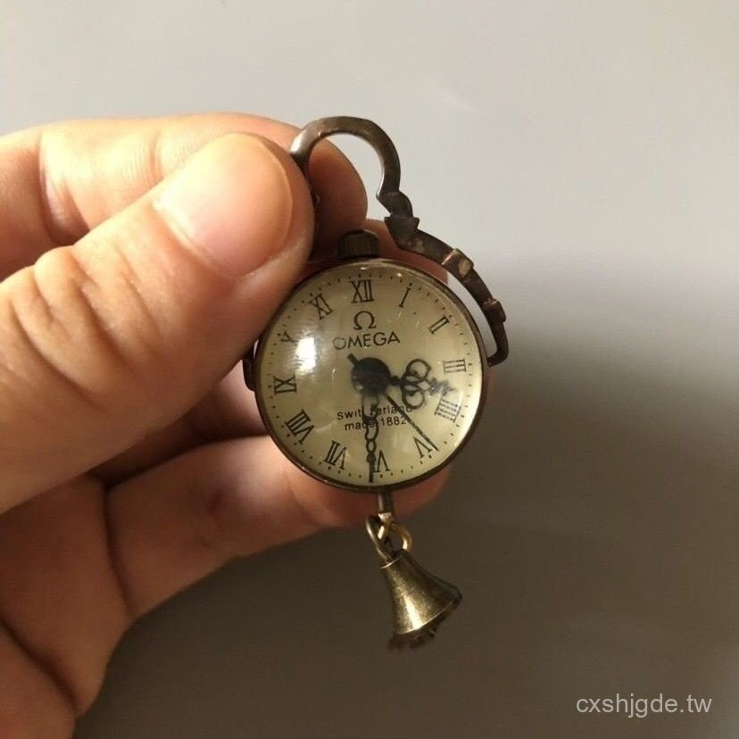 流蘇複古吊墜鏈子懷錶掛件水晶球老貨老式迴流球形懷錶黃銅舊貨送