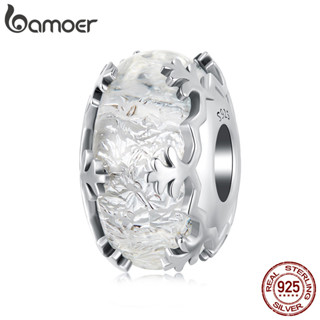 Bamoer 925 純銀珠冰水晶穆拉諾設計手鍊魅力珠寶