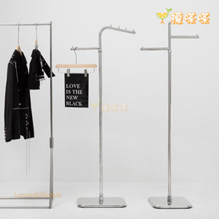 【免運可開票】服裝店中島架 展示架 不銹鋼落地架 正掛銀色陳列架 衣服收納架 男女裝掛衣展示架