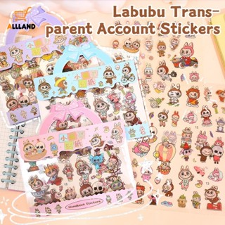 Labubu 動漫人物貼紙 - 卡通透明 PVC 貼花杯電腦滑板 DIY 裝飾貼花