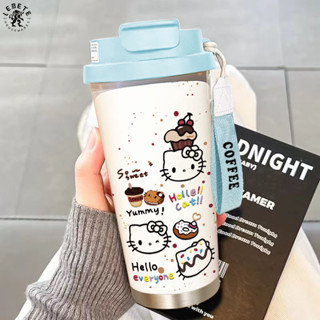 【現貨】hello Kitty不鏽鋼保溫杯530ml ins女生便攜車用杯 吸管杯 保溫咖啡杯 學生隨行水杯 保溫壺 水
