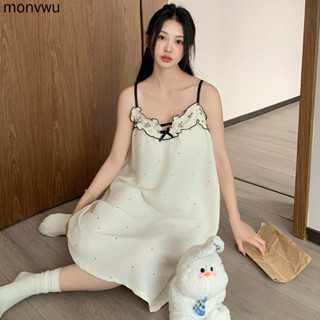 吊帶睡裙女夏季薄款無袖家居服帶胸墊一件式式性感睡衣裙子 帶胸墊雲朵棉睡裙女夏季奶油風吊帶背心裙可外穿涼感型大尺碼家居服