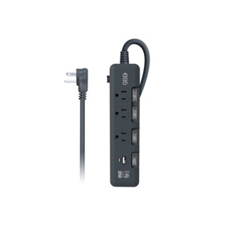 +886 極野家 4開3插USB+Type C PD 30W快充延長線 霧灰