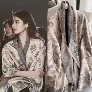 [lucky女裝]仿羊絨青鳥腰果樹圍巾女秋冬外搭裝飾披肩空調房午睡蓋毯廠家批髮