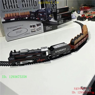 UF50 電動復古小火車套裝軌道停車場蒸汽模型高鐵兒童鐵軌玩具男孩