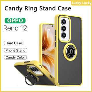 OPPO Reno 12 Pro 5G 手機殼 12F 11 Pro 硬亞克力環支架外殼防震支撐車載磁性支架手機支架支架