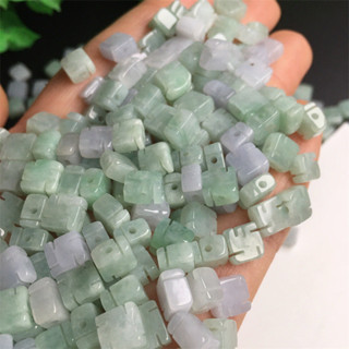 宏雲Hongyun-jf-(1pcs)- 緬甸翡翠A貨豆青種萬字節散件手工飾品配件滿綠配飾四會廠家
