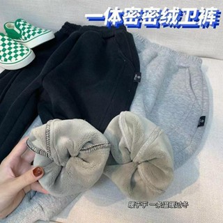 加絨加厚褲子~韓國童裝冬男童加厚休閒束腳休閒衛褲潮韓版女童一體絨保暖褲寶寶 TOVB