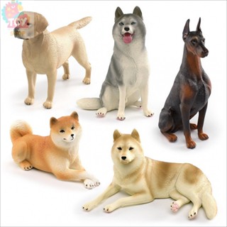 兒童模擬玩具 杜賓犬拉布拉多柴犬哈士奇狗模型 兒童認知寵物狗裝飾擺件