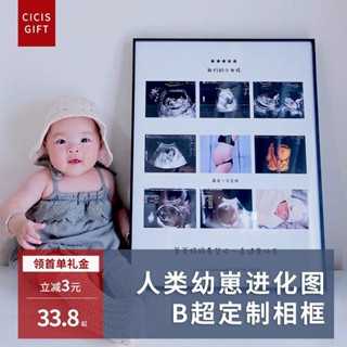 Marriage certificate photo frame孕期b超紀念相框寶寶嬰兒3D彩超產檢照片組合九宮格列印牆