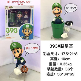 ..Mario 超級瑪麗 大叔 393#路易基 粘土人 手辦模型 盒裝