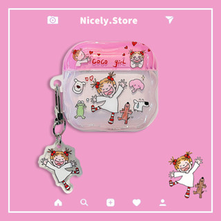 可愛的Coco女孩動物鉤扣無線藍牙耳機套相容 Airpods 1 2 Airpod Pro Pro2 Air Pods殼