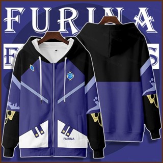 BH2 動漫 Genshin Impact 夾克 Furina Focalors 3D 外套中性角色扮演連帽衫上衣 Fo
