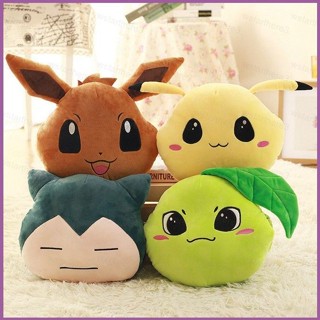 NS3 口袋妖怪抱枕靠墊皮卡丘伊布 Snorlax 柔軟毛絨玩具毛絨公仔暖手寶 SN3