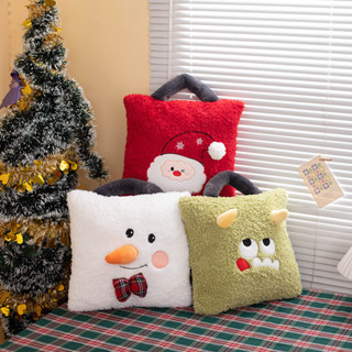 聖誕節禮品 聖誕老人 雪人 聖誕樹 收納手提毛絨包 抱枕