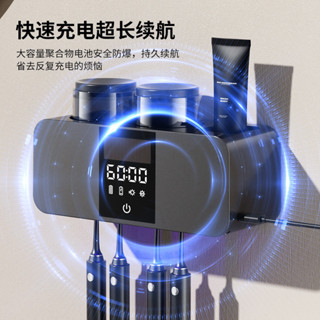可烘乾情侶智慧牙刷架 紫外線牙刷消毒器 壁掛 免打孔漱口杯套裝 牙刷消毒 浴室 牙刷殺菌 牙刷置物架