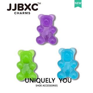 JJBXC 洞洞鞋 鞋釦 鞋花 鞋配飾 透明糖果熊 DIY時尚鞋附件 適用於cross鞋