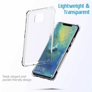 華為 CASE HUAWEI MATE 20 PRO 矽膠軟防裂透明防震修身設計安全氣囊防裂