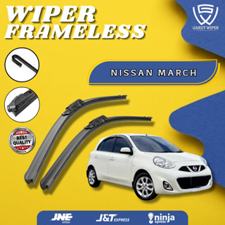 1 套 Nissan March 汽車雨刮器無框軟模型 2PCS 左右