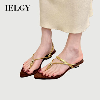 Ielgy法式簡約人字拖女式一字帶羅馬涼鞋