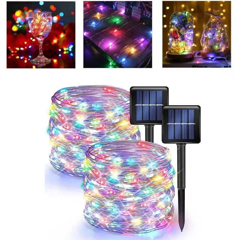 1 件 LED 太陽能燈戶外防水仙女花環燈串聖誕派對花園太陽能燈裝飾 7M/12M/22M/32M
