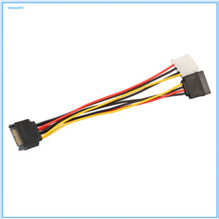 【Ky】15Pin SATA公轉4Pin IDE Molex母+15Pin SATA母電源線