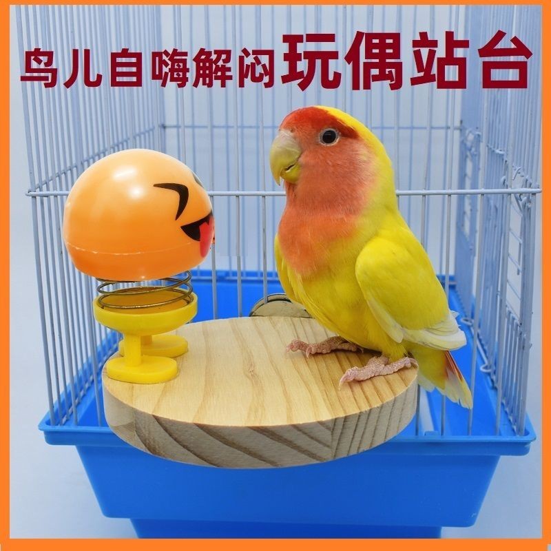 2025新品褐解悶自嗨玩具實木站台玄鳳小太陽虎皮和尚咬不爛跳台玩具用品鸚鵡解悶自樂玩具實木平台軒峰/西梅
