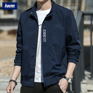【m-4xl】春秋季新款棒球服 寬鬆夾克男 立領運動休閒純色外套 男士韓版潮流外套 iwm男裝