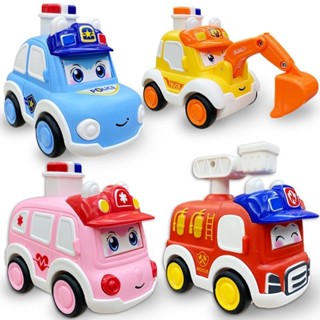 玩具 (Toys)/玩具車、交通工具玩具 (Toy Vehicles) 按壓迴力小汽車兒童手壓式趣味耐摔慣性滑行工程車男