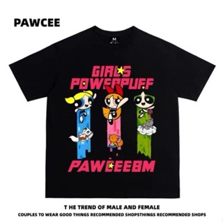飛天小女警可愛少女短袖T恤上衣男女兒童t恤體恤夏季新款洋氣韓版寬鬆親子裝純棉童裝🧩33-HANBUBU