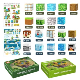 我的世界積木磁性積木棋盤遊戲學齡前感官拼圖堆疊玩具 shopebanmy