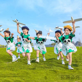 演出服🎉【6766人收藏】六一兒童演齣服可愛卡通熊貓背帶褲幼兒園舞蹈服裝大班畢業照衣服