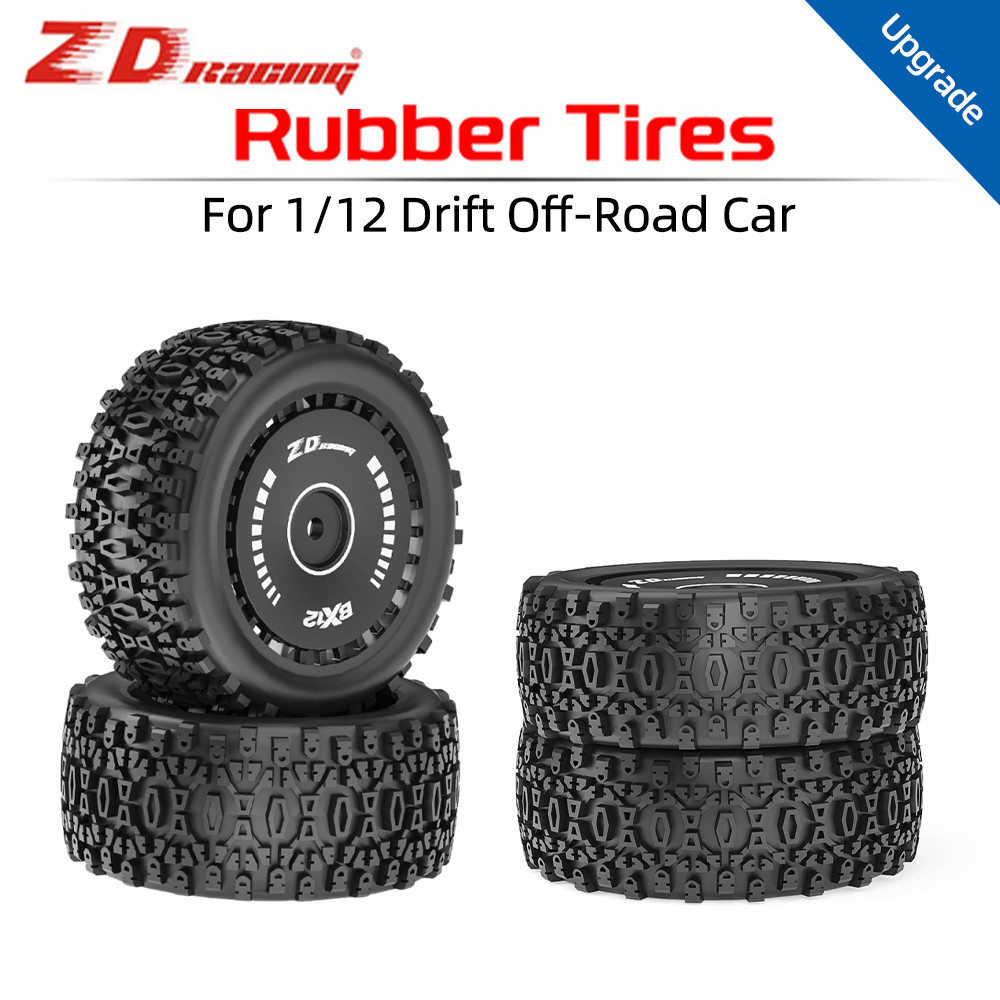 ZD Racing 2PCS RC 汽車輪胎橡膠輪胎用於賽車越野車的 12 毫米六角遙控車和 1/12 ZD Racin