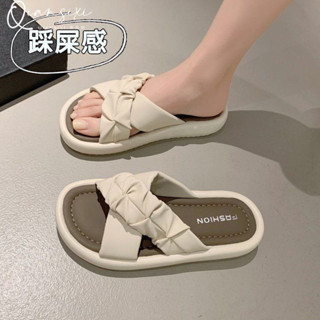 ❤️臺灣新品❤️厚底拖鞋女外穿2024年夏季新款交叉一字拖鞋踩屎感軟底時尚涼拖鞋熱賣中🎆🎆
