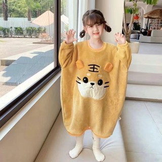 臺灣出貨💡兒童睡袍女秋冬法蘭絨女童珊瑚絨連體睡衣冬加厚保暖寶寶公主睡袍 寶寶居家服 兒童居家服 兒童睡衣 睡袋 睡裙