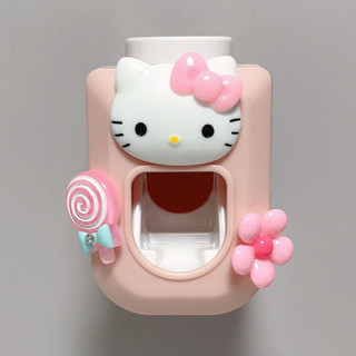 hello Kitty牙膏擠壓器卡通可愛壁掛式全自動單個牙膏器套裝可愛兒童擠牙膏器