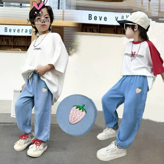 80-120CM 春夏款男女童卡通超薄褲子 中兒童休閒百搭牛仔褲外穿 現貨 快速出貨