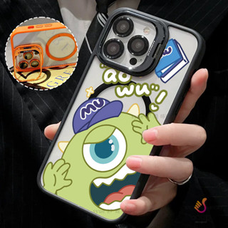 可愛大眼仔 磁吸防摔殼 金屬鏡頭支架 磁吸手機殼 iPhone 16 15 14 13 12 11 Pro Max防摔殼