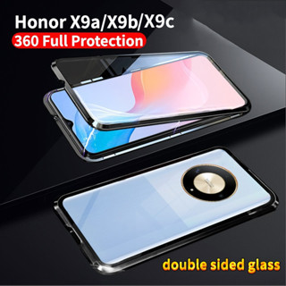 榮耀 X9c 5G 2024 X9c X9b 5G X9a X9 b X9c 4G 5G 手機殼磁性金屬邊框雙面鋼化玻璃