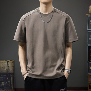 M-8XL 大碼上衣 純棉拼接線條短袖 短t恤 t恤 涼感衣 t shirt 寬鬆短袖 排汗衫 男 寬t 情侶裝 素t