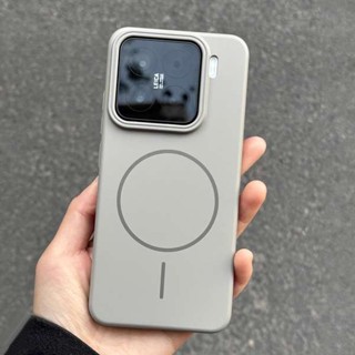 高透亞克力 磁場手機殼 Beats同款鈦灰色Magsafe強磁吸充電適用小米15手機殼15pro磨砂高階水泥灰14/13