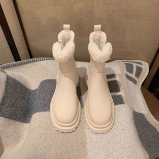 臺灣現貨 雪地靴 馬丁靴 韓版靴子 防撥水雪地靴 保暖短靴 側拉鍊雪靴 時尚靴子 時尚靴 中筒靴子