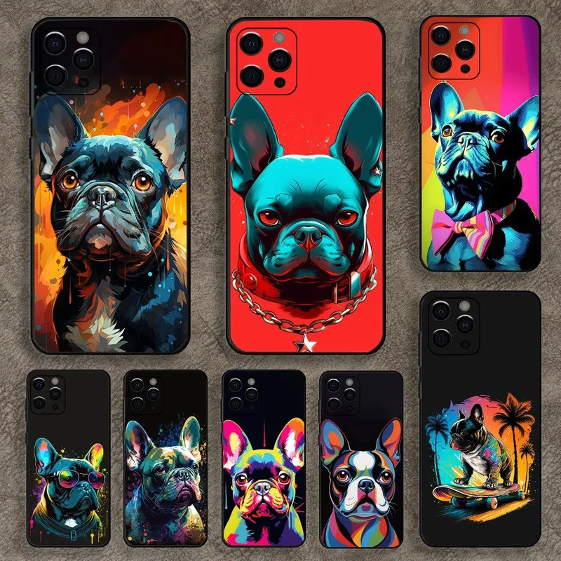 動物法國鬥牛犬手機殼適用於 Apple iPhone 15、14、13、12、11、Pro、X、XS、Max、XR、Pl