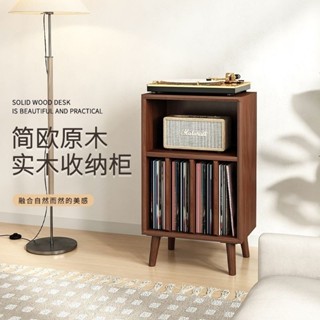 限時免運【唱片機櫃子】黑膠收納書櫃複古實木雜誌櫃落地實木書櫃唱片櫃收納櫃置物櫃easonchen024
