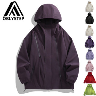 【OBL戶外品牌】臺出貨 男女款連帽風衣 三防衝鋒衣 防風防水衝鋒衣 男女機能外套 大呎碼輕薄夾克 連帽風衣 韓版潮上衣