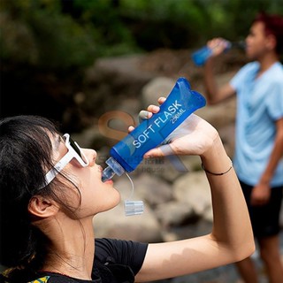 【臺灣熱銷】防摔軟水壺 水袋越野跑步運動登山 旅行健身口袋 便攜通用可摺疊水杯 優選