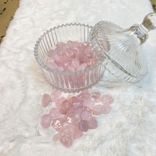 純天然粉水晶消磁石淨化碎石容器玻璃容器碗首飾收納盒擺件帶蓋純天然水晶消磁磁鐵淨化碎石含量20250405
