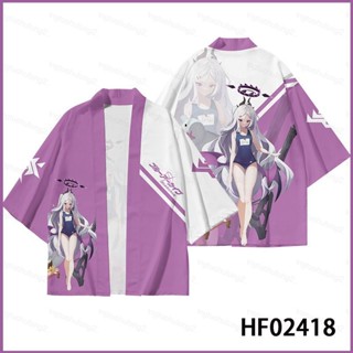 HT2 Blue Archive Sorasaki Hina Cosplay布3D夏季T恤動漫短袖上衣和服短褲TH2