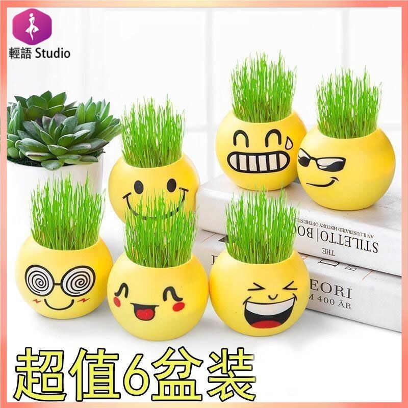 🔥台灣出貨🔥【2254人收藏】澆水長草的植物娃娃小花農盆栽植物學生DIY迷你可愛長草娃娃草頭